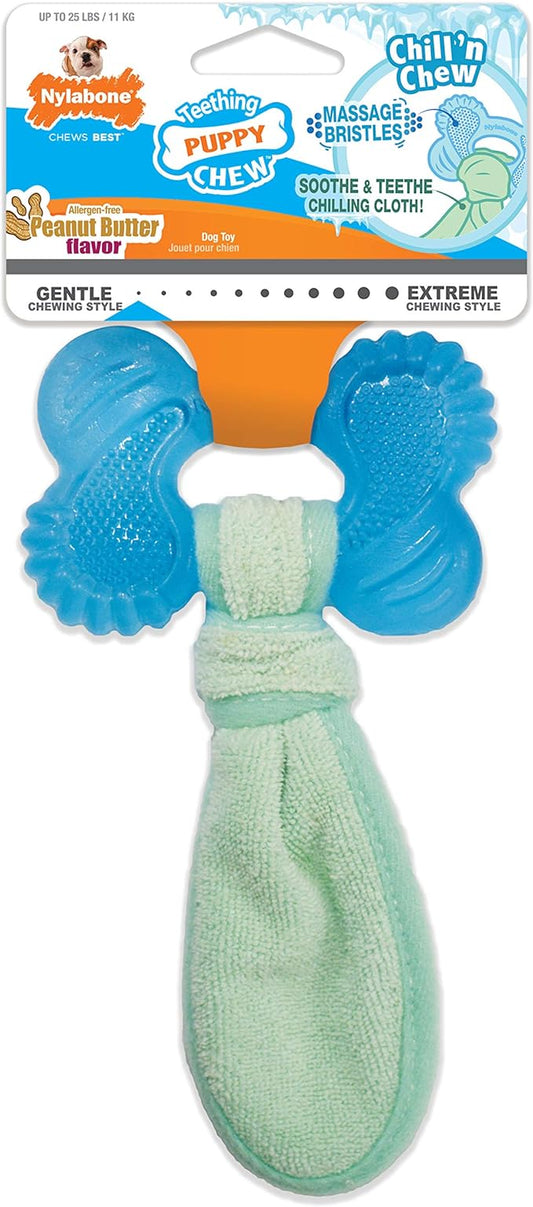 Nylabone Freezer Puppy Chew Toy - Puppy Chew Toy for Teething - Puppy Supplies - Peanut Butter Flavor, Small (1 Count)