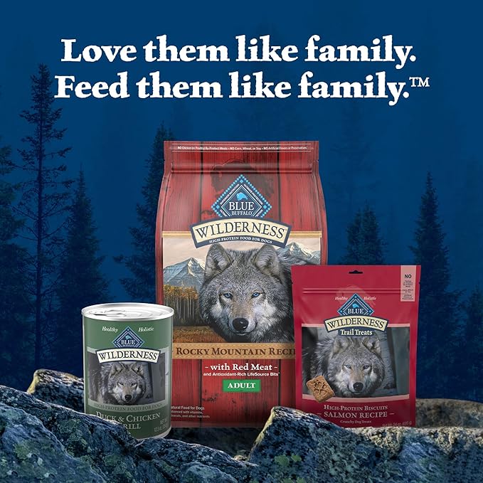 Blue Buffalo Wilderness High Protein, Natural Adult Wet Dog Food, Duck & Chicken Grill 12.5-oz cans (Pack of 12)