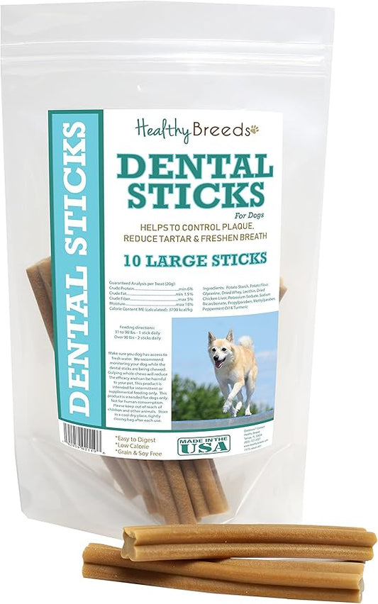 Healthy Breeds Norwegian Buhund Dental Sticks Large 10 Count