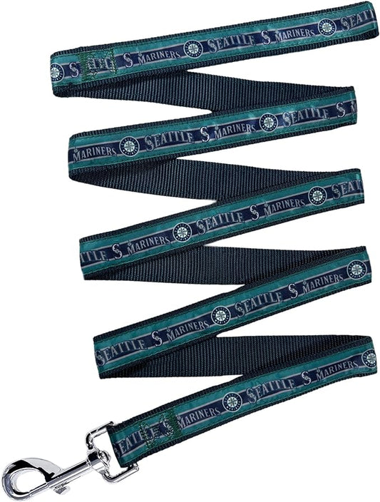 MLB PET Leash, Small, Seattle Mariners Dog Leash, Baseball Team Leash for Dogs & Cats. A Shiny & Colorful Dog & Cat Leash with Emboridered Team Name/Logo Licensed by the MLB