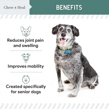 Glucosamine for Dogs Hip and Joint Supplement - 120 Soft Chews for Senior Dogs with Glucosamine, Chondroitin, MSM, Vitamin C, and Omegas - for Mobility, Cartilage, and Joint Health