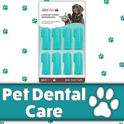 H&H Pets Dog Toothbrushes and Toothpaste Best Professional Cat & Dog Finger Toothbrush, Dog Toothpaste Series with Many Size Options