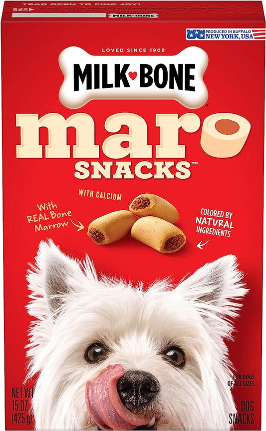 Milk-Bone MaroSnacks Dog Treats, Beef, 15 Ounce (Pack of 6) with Real Bone Marrow and Calcium