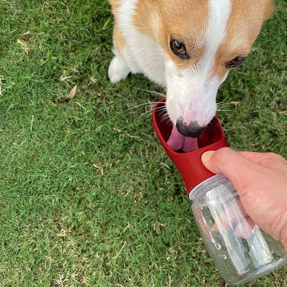 WePet Portable Dog Water Bottle with Food Container, 19 OZ + 6 OZ, Leak Proof Puppy Water Dispenser with Drinking Feeder for Pets Outdoor Walking, Hiking, Travel, Food Grade Plastic