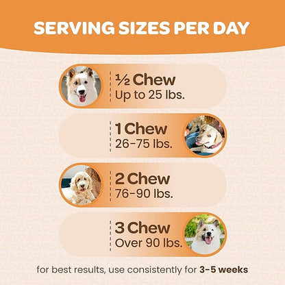 Healthy Dog Skin and Coat Supplement | Nourishing Omega 3 Fish Oil for Dogs Skin and Coat Plus Heart and Joint Support with EPA DHA & Vitamin E | Mange Allergy & Itchy Skin Relief for Dogs | 90 Chews