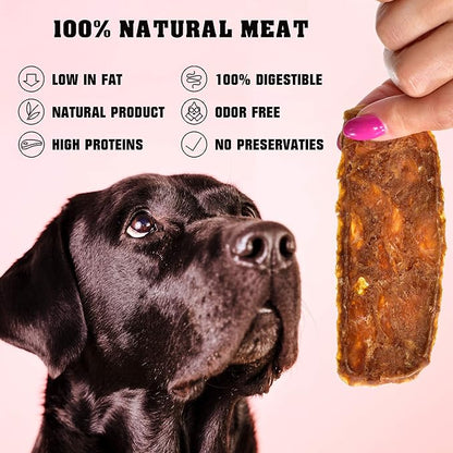 Chicken Jerky Dog Treats 1.5 Lb - Human Grade Pet Snacks & Grain Free Meat - All Natural High Protein Dried Strips - Best Chews for Training Small & Large Dogs - Bulk Soft Pack Made for USA