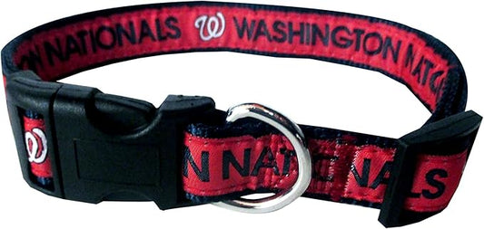 MLB Washington Nationals Licensed PET COLLAR- Heavy-Duty, Strong, and Durable Dog Collar. Available in 29 Baseball Teams and 4 Sizes