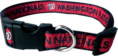 MLB Washingon Nationals Licensed PET COLLAR- Heavy-Duty, Strong, and Durable Dog Collar. Available in 29 Baseball Teams and 4 Sizes