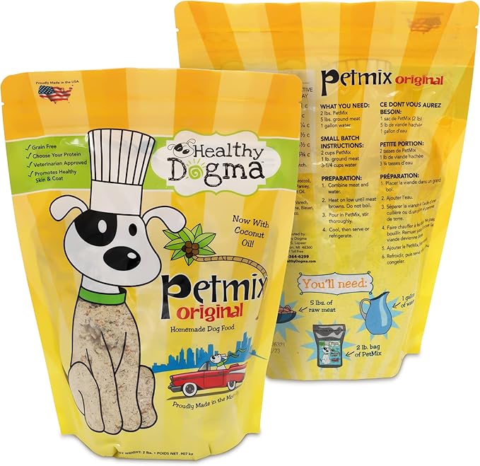 Healthy Dogma - PetMix Dehydrated Dog Food for Allergies, Joint Support & Mobility - Grain Free, Raw, Homemade Dog Food (Original, 2 lbs)