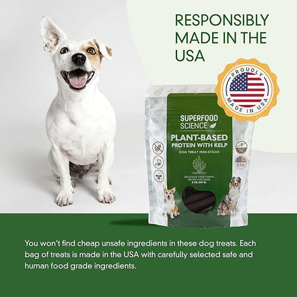 Hypoallergenic Healthy Dog Treats: Plant-Based Vegetarian Dog Treats w/Sweet Potato, Chia, Flaxseed & Coconut Oil for Skin & Coat, Gluten-Free Vegan Protein Dog Training Snack, 5 oz