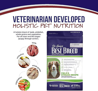Best Breed Dr. Gary's Field & Stream Recipe, Slow-Cooked in USA, Natural Dry Dog Food for All Breeds and Sizes, 4lbs.