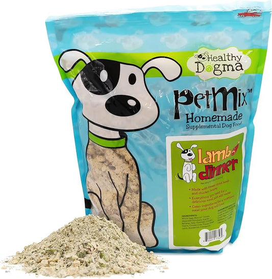 Healthy Dogma - PetMix Dehydrated Dog Food for Allergies - Grain Free, Freeze Dried, Raw, Homemade Dog Food (Lamb Dinner, 10 lbs)
