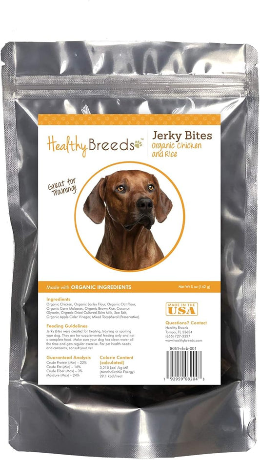 Healthy Breeds Rhodesian Ridgeback Jerky Bites Chicken & Rice Recipe Dog Treats 5 oz