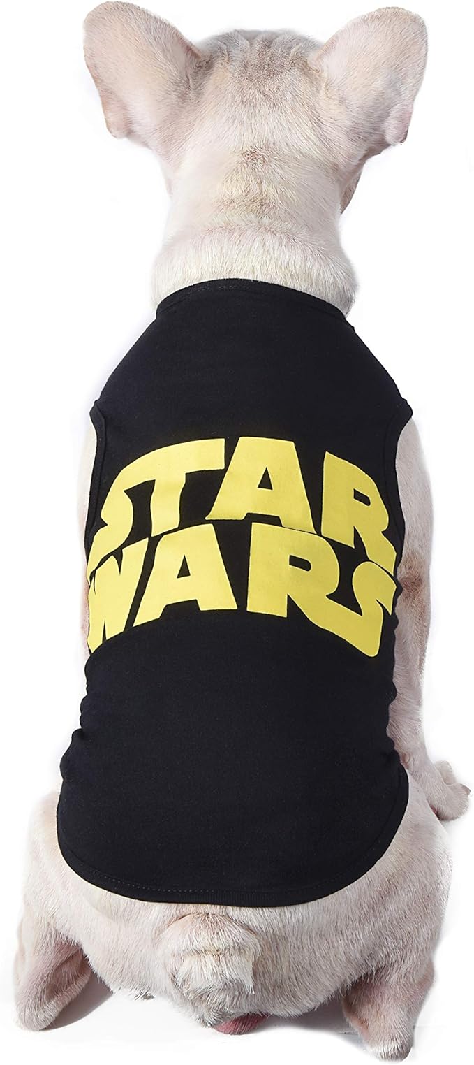 Star Wars for Pets Black & Yellow Logo Dog Tank | Star Wars Dog Shirt for Large Dogs | Size X-Large for Large Size Dog Breeds | Adorable Dog Clothing and Apparel