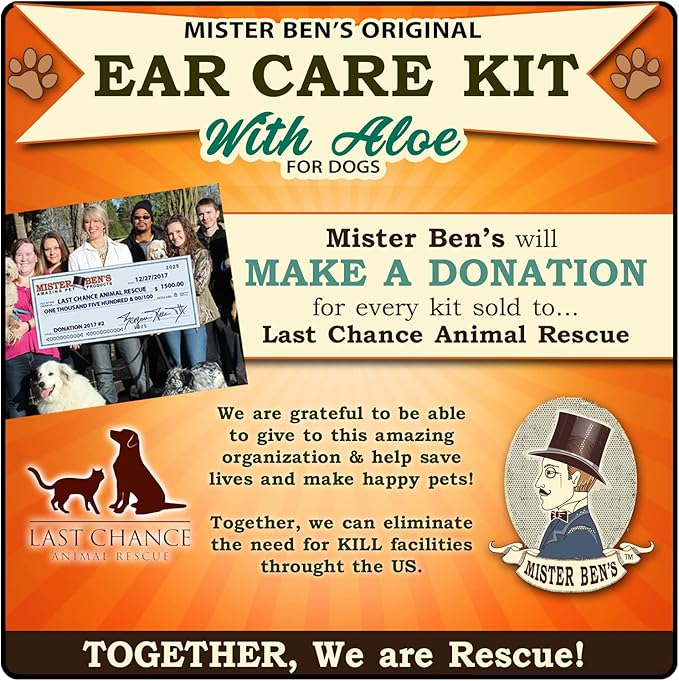 MISTER BEN'S Original Ear Cleaner for Dogs Care Kit - Includes Tonic & Wash