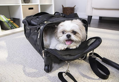 Sherpa on Wheels Indoor Pet Dog Carrier, Black Large for All Breed Sizes