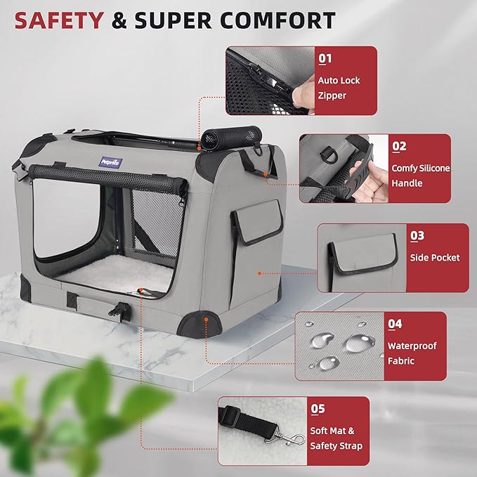 Large Cat Carrier for 2 Cats Small Medium Dogs, Soft Pet Carrier 24x17x17 for Traveling with Warm Blanket Foldable Bowl and Washable Pad