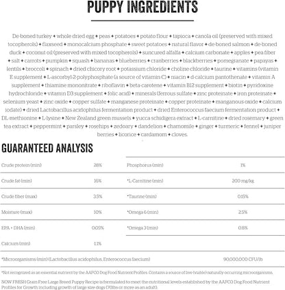 Bundle of Now Fresh Grain Free Dog Food, 12 lb - Large Breed Puppy Food Recipe + Now Fresh Grain Free Dog Food, 25 lb - Large Breed Adult Dog Food Recipe