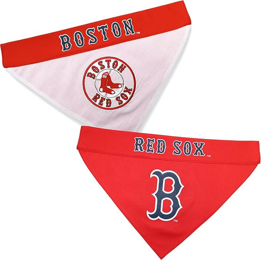 Pets First RSX-3217-S-M MLB Dog Bandana - Boston Red Sox Reversible Pet Bandana, Small/Medium, MLB Team Color