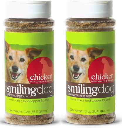 Herbsmith Kibble Seasoning – Freeze Dried Chicken – DIY Raw Coated Kibble Mixer - Dog Food Topper for Picky Eaters, 3 oz [Bundle x2 Units]