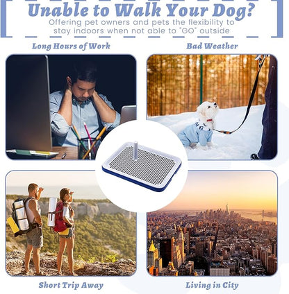 2 Pack Dog Potty Training Tray, Pee Pad Holder, Easy to Clean Puppy Pad Holder Tray with Diversion Column Nonslip Dog Pad Holders Heighten Dog Litter Box for Small Medium Pet (20"x14"x2")