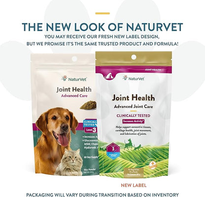 NaturVet Joint Health Level 3 Pet Supplement for Cats & Dogs – Helps Support Hip & Joint Function – Includes Hyaluronic Acid, Glucosamine, MSM, Chondroitin – 10 Oz. Powder