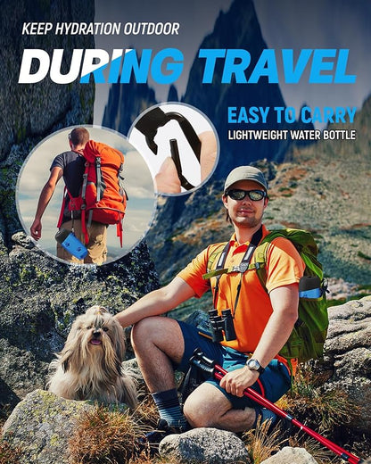 Dog Water Bottle Portable, 28oz Dog Travel Water Bottles, Patented, Leak-proof Pet Water Dispenser for Outdoor Walking, Hiking, Food Grade Silicone, Klein Blue
