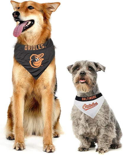 Pets First ORL-3217-S-M MLB Baltimore Orioles Reversible Pet Bandana, Small/Medium, MLB Team Color
