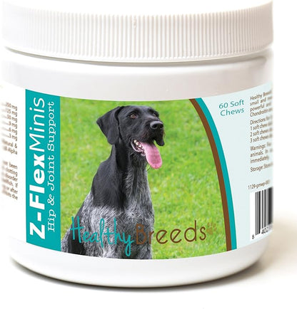 Healthy Breeds German Wirehaired Pointer Z-Flex Minis Hip and Joint Support Soft Chews 60 Count