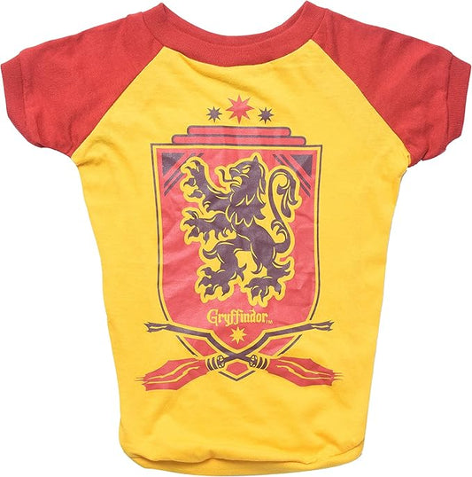 Harry Potter Gryffindor Pet T-Shirt in Size Extra Small | XS Dog T-Shirt, Harry Potter Dog Shirt | Harry Potter Dog Apparel & Accessories for Hogwarts Houses, Gryffindor, (FF18871) Yellow