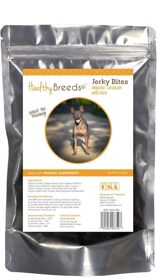 Healthy Breeds American Hairless Terrier Jerky Bites Chicken & Rice Recipe Dog Treats 5 oz