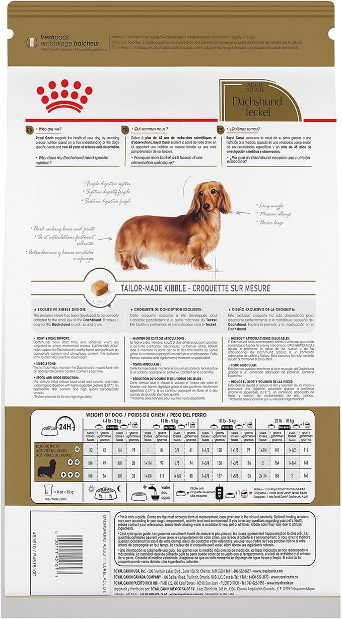 Royal Canin Dachshund Adult Breed Specific Dry Dog Food, 2.5 lb Bag