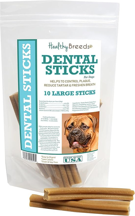 Healthy Breeds Bullmastiff Dental Sticks Large 10 Count