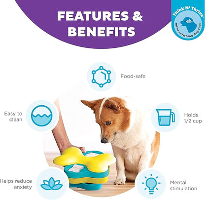 Outward Hound Nina Ottosson Dog Tornado Dog Puzzle Interactive Treat Puzzle Dog Enrichment Dog Toy, Level 2 Intermediate, Blue
