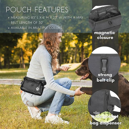 B&B Farmhouse Dog Treat Pouches for Pet Training - Custom Design - Dog Treat Bag for Dog Training & Behavior Aids - Fanny Pack for Dog Walking Bag - Puppy Treat Pouch & Black Belt Bag