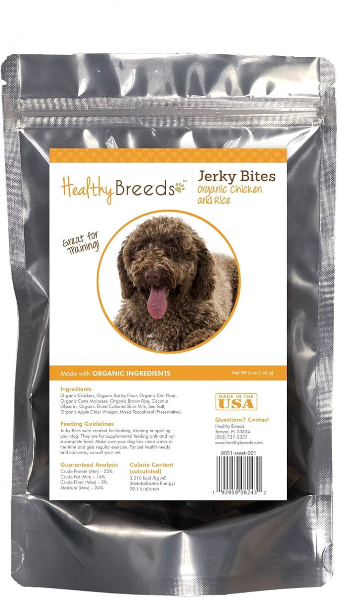 Healthy Breeds Spanish Water Dog Jerky Bites Chicken & Rice Recipe Dog Treats 5 oz