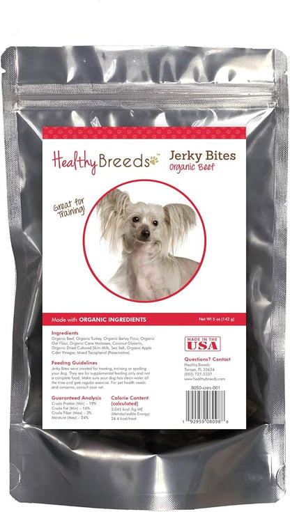 Healthy Breeds Chinese Crested Jerky Bites Beef Recipe Dog Treats 5 oz