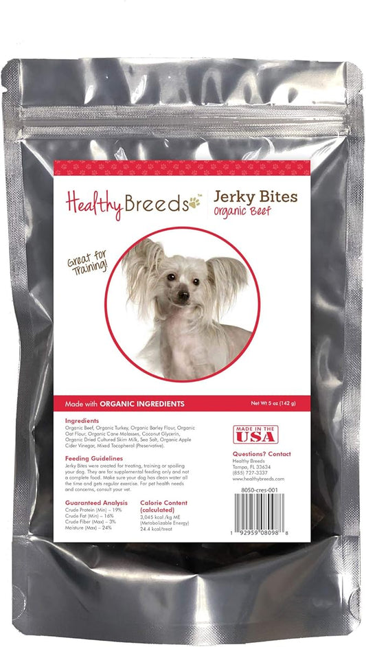 Healthy Breeds Chinese Crested Jerky Bites Beef Recipe Dog Treats 5 oz
