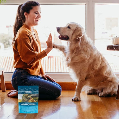 Alaska Naturals Dog Treats, Wild-Caught Pollock Jerky with Omega 3 to Support Healthy Skin & Shiny Coat, Gluten Free, Grain Free Training & Rewarding Dogs Treat, 4 oz
