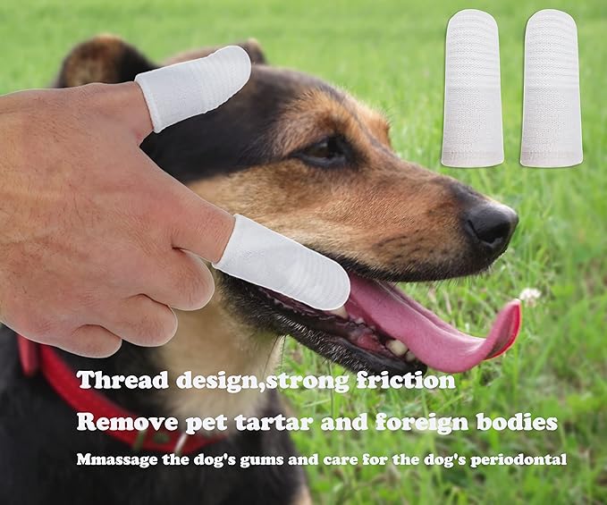 Dog Toothbrushes,Two-Finger Toothbrush Kit,360ºTeeth Cleaning for Dogs,Cats (20 Pieces)