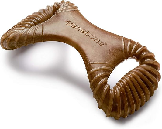Benebone Dental Durable Dog Chew Toy for Aggressive Chewers, Real Bacon, Made in USA, Large
