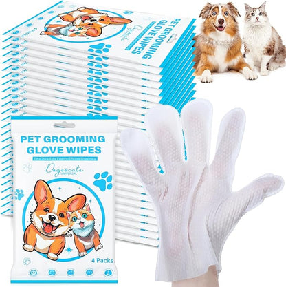 200 Pcs Pet Bathing Wipes for Dogs and Cats Cleaning Deodorizing Grooming Wipes Disposable Rinse Free Nourish Fur Glove Wipes for Puppy Dogs Kitten Daily Care and Traveling