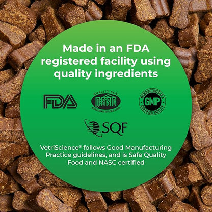 VetriScience Derma Strength Healthy Skin and Coat Chews with Omega 3, 6 and 9 for Dogs, 70 Chews - Can Reduce Shedding and Support Skin Health