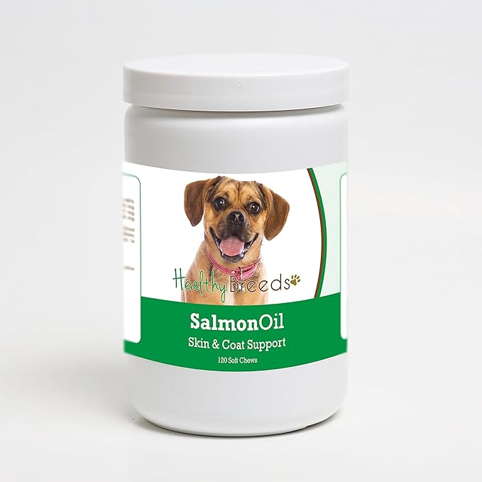Healthy Breeds Puggle Salmon Oil Soft Chews 120 Count