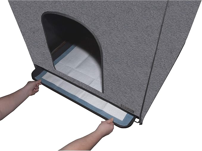Pet Gear Pro Pawty, Potty Training Aid for Pee Pad/Grass Patch, Removable Tray Holds Pad Included, Hides Messes, Optional Wall Guard, Dog Litter Box, Pro Pawty ONLY- Large, Charcoal