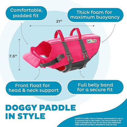 Outward Hound Granby Splash Pink Dog Life Jacket, XL