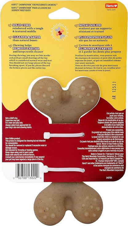 Hartz New Chompathon Gripper Bone Dog Chew Toy for Aggressive Chewers, Double Layered Flavored with Chicken & Bacon