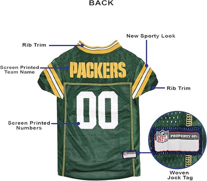 NFL Green Bay Packers Dog Jersey, Size: X-Large. Best Football Jersey Costume for Dogs & Cats. Licensed Jersey Shirt