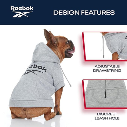 Reebok Dog Hoodie – Fleece Dog Sweater with Leash Hole, Cold Winter Dog Sweatshirt for Small Medium and Large Dogs, Premium Dog Fall Sweater Pullover Hoodie, Cozy Warm Perfect Dog Christmas Outfit