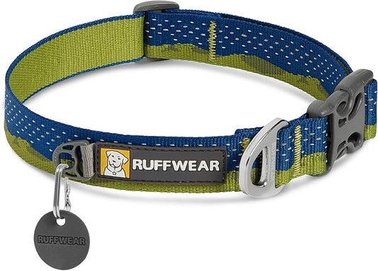 Ruffwear, Crag Dog Collar, Reflective and Comfortable Collar for Everyday Use, Green Hills, 11"-14"
